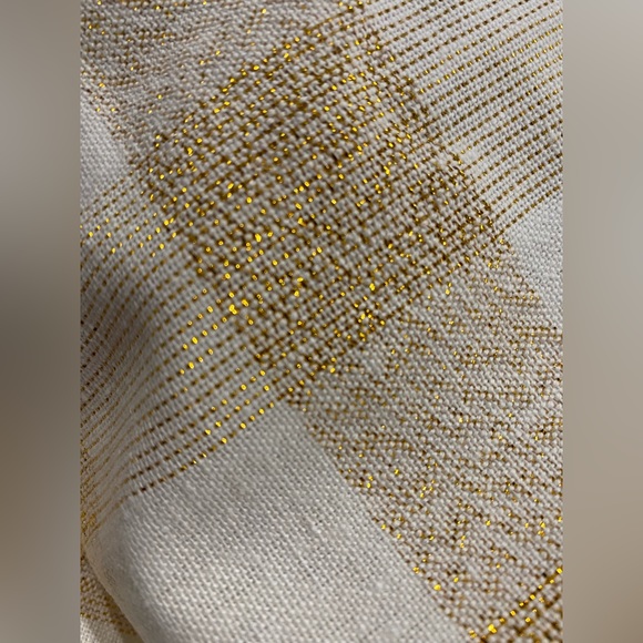 4 pack 20X20" Kitchen plaid towels gold ivory rustic shimmer metallic copper - Picture 10 of 10